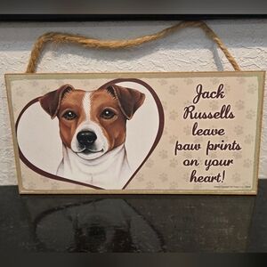 3/$20 Jack Russell '(Dogs) Leave Paws Prints On Your Heart' Decorative Wall Sign
